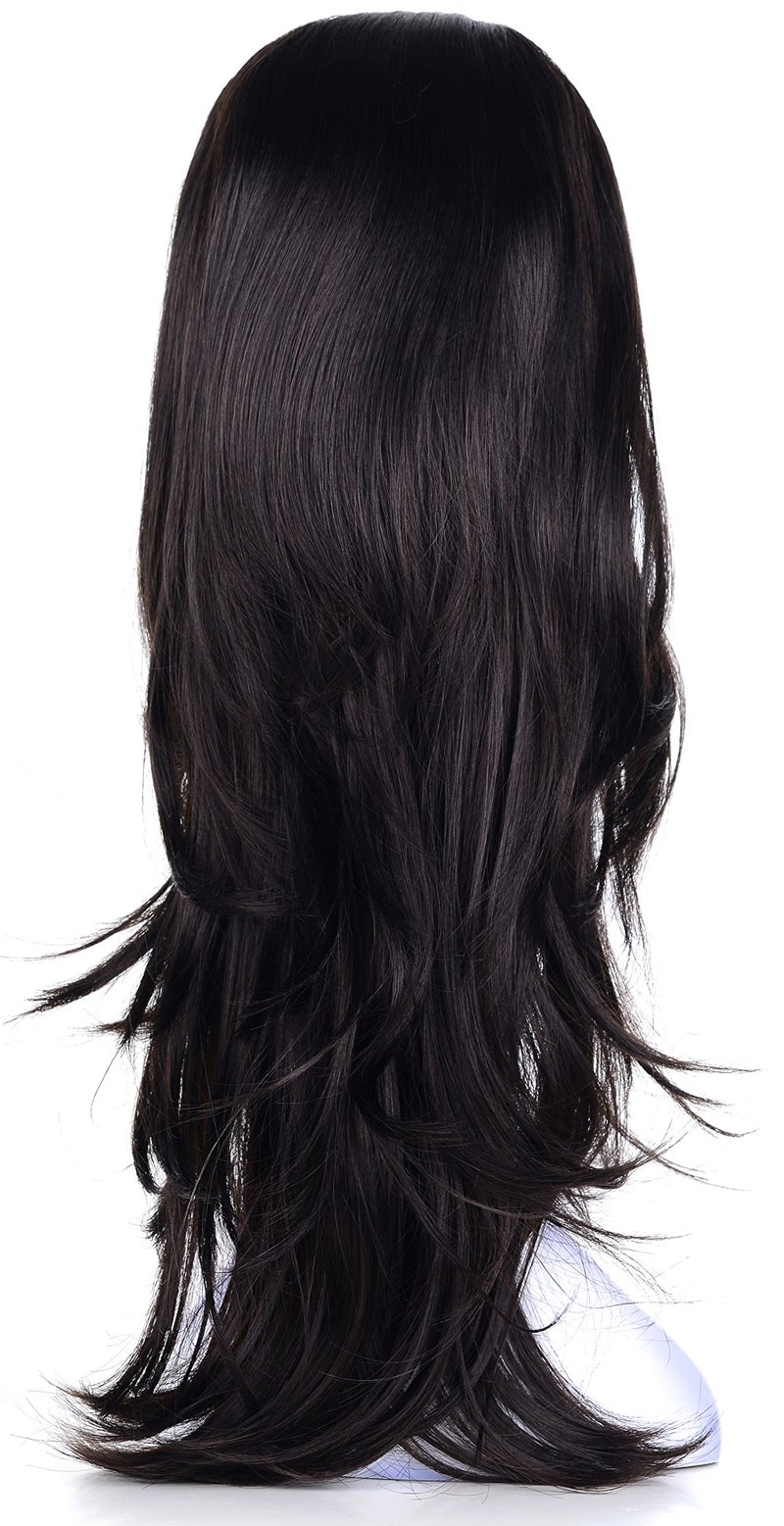 OneDor 22" Semi Curly Hair Women Ladies 3/4 Half Wig Premium Japanese Synthetic fibers Wigs with Secured Mesh Head Cap (R2) - Image 1