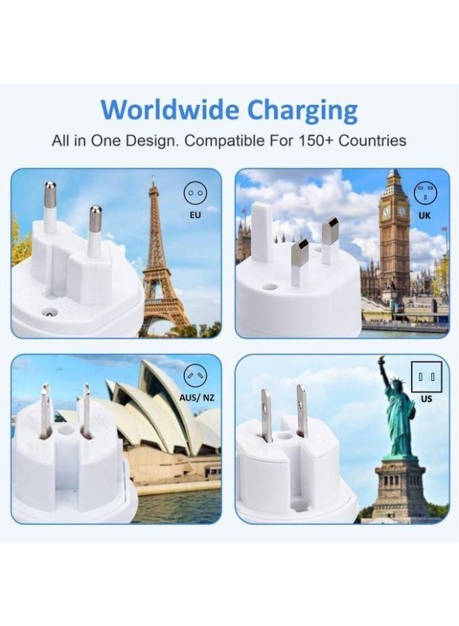 Universal Travel Adapter with Multiple Plugs – Compatible with Saudi Arabia, Europe, USA, Australia – Works in 150+ Countries – Compact Design with Child Safety - Image 3