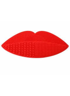 PINKZIO Silicone Makeup Brush Cleaning Mat Brush Cleaner Mat Red 1 PCS