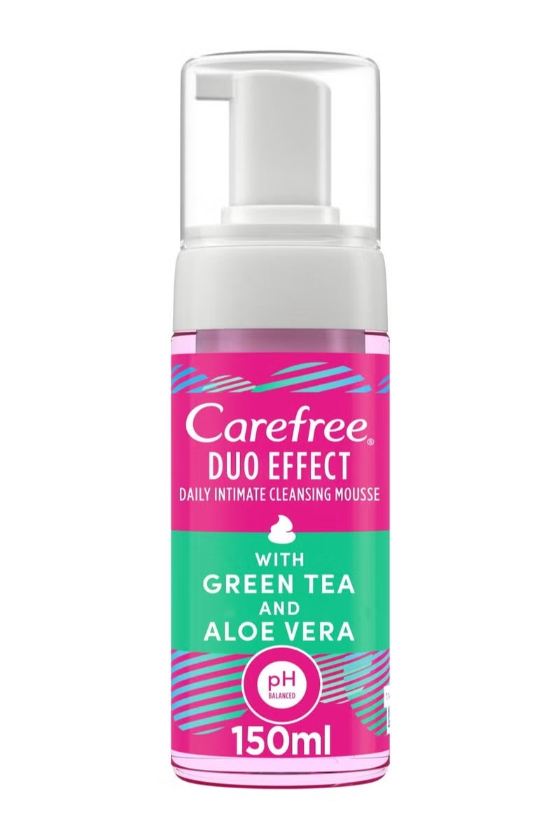 Carefree Daily Intimate Cleansing Mousse With Green Tea And Aloe Vera 150ml