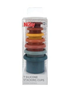 Nuby Nuby Stacking Soft Silicone Cups Interactive Toy, Promotes Coordination, Seven Piece  - Image 4