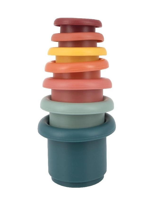 Nuby - Nuby Stacking Soft Silicone Cups Interactive Toy, Promotes Coordination, Seven Piece - Image 1