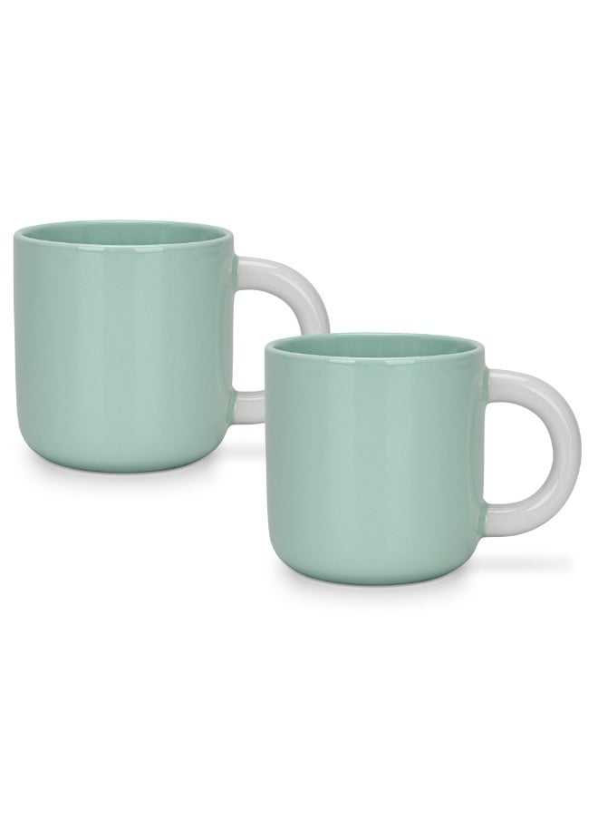 Fissman 2-Piece Coffee Mugs 360ml New Bone China Printed Tea Cups, Green Ceramic Mug for Hot Drinks, Latte, Cappuccino, Office or Home Use  - Image 4