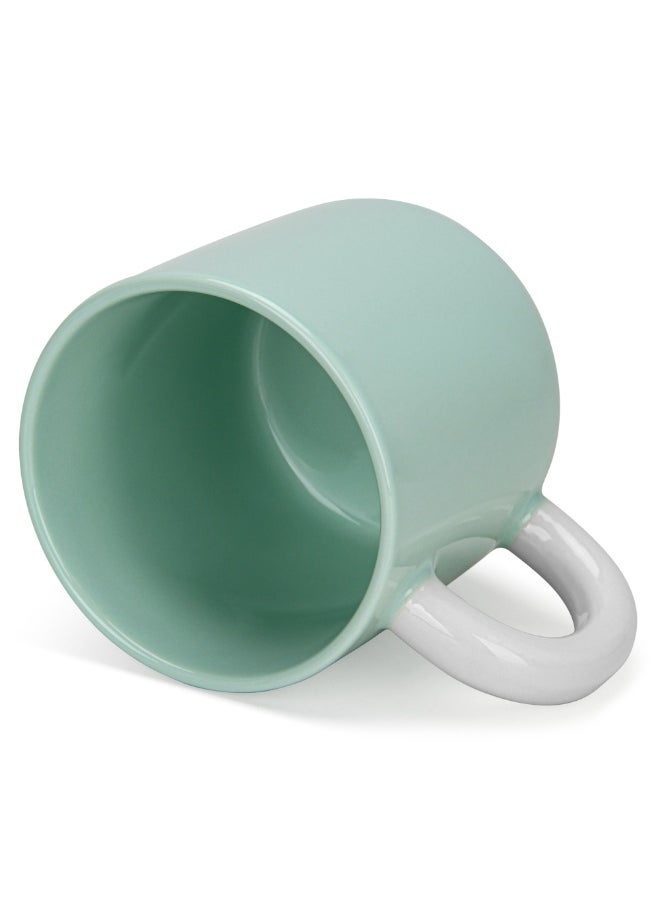 Fissman 2-Piece Coffee Mugs 360ml New Bone China Printed Tea Cups, Green Ceramic Mug for Hot Drinks, Latte, Cappuccino, Office or Home Use  - Image 5