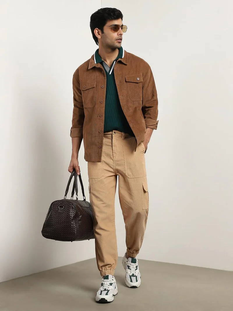 NOBERO  Men's Cargo Pants in Beige for Men | Best Price UAE
