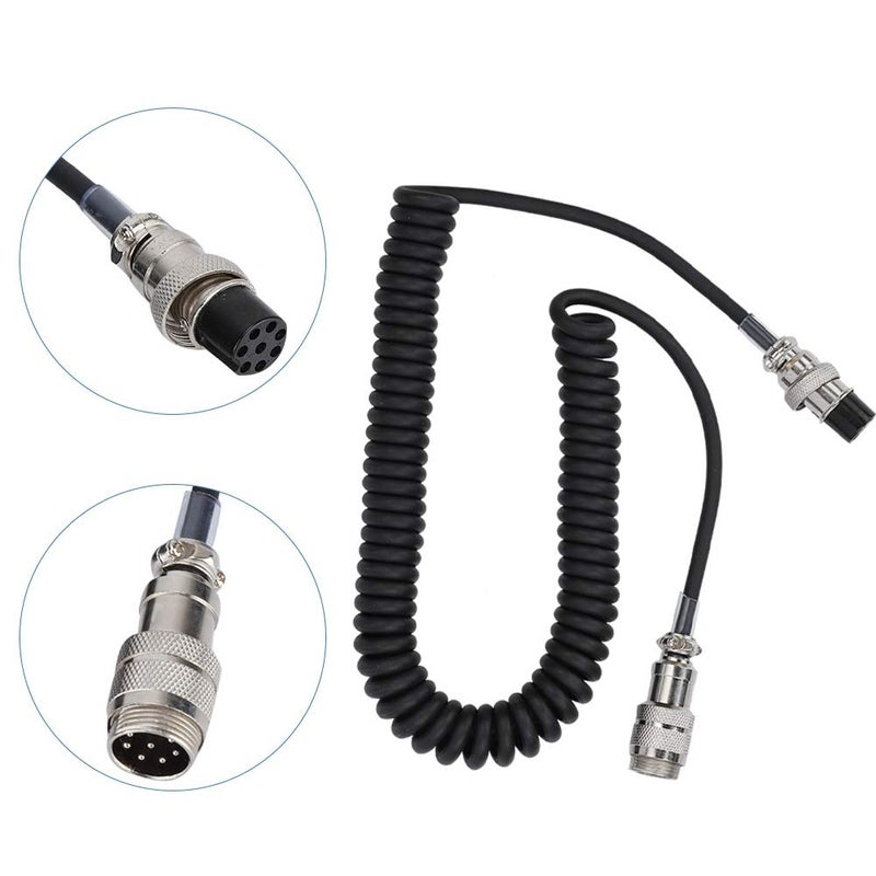 8 Pin Coiled Microphone Cable 23 6in Male to Female for Radio Transceiver - Image 3