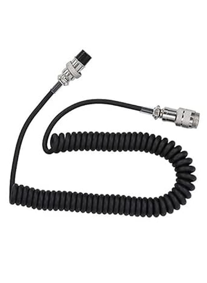 8 Pin Coiled Microphone Cable 23 6in Male to Female for Radio Transceiver - Image 1