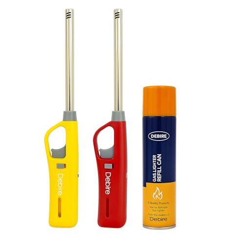 DEBIRE Stainless Steel Gas Lighter Smart Multicolored (2-Piece) with Aluminium Gas Refiller for Lighter (1- Piece) (Set of 3) - Image 1