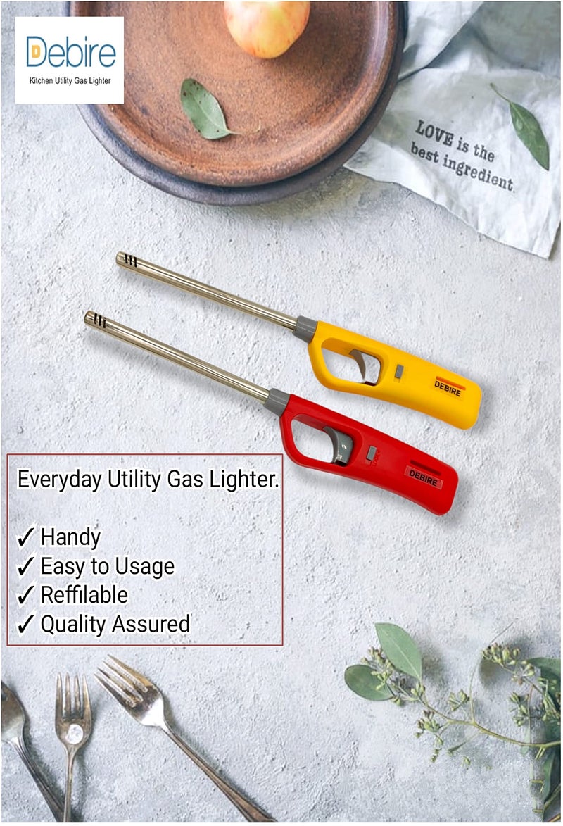 DEBIRE Stainless Steel Gas Lighter Smart Multicolored (2-Piece) with Aluminium Gas Refiller for Lighter (1- Piece) (Set of 3) - Image 3