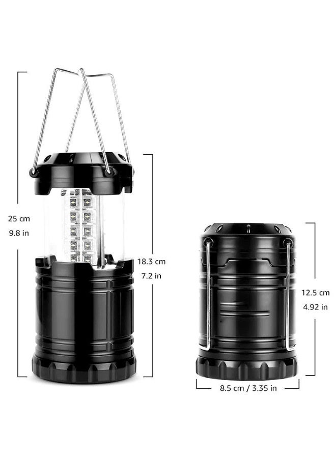 DEXO فانوس تخييم قابل للطي - 30 لمبة LED، مقاوم للماء، ضوء طوارئ خفيف الوزن، يعمل بالبطارية، قابل للطي للسفر - Image 2