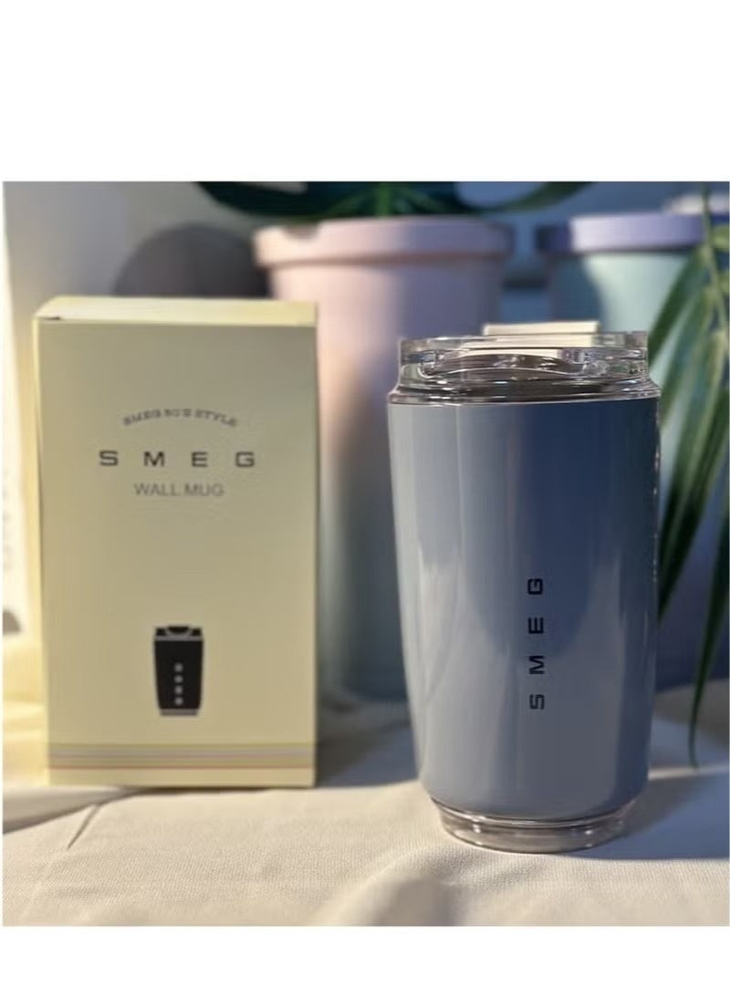 Smeg 320ML Beverage Cup Travel Portable Car Drinking Cup Stainless Steel Vacuum Leak proof 320ML Coffee Thermos（Grey）