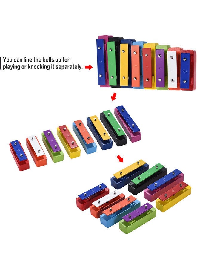 نيبمينينت 8 Note Glockenspiel Resonator Bells Set with 2 Mallets - Image 5