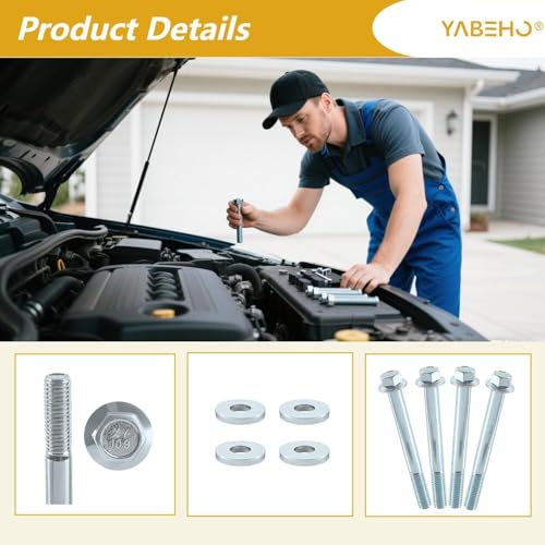 YaBeHo (12 PCS) Engine Stand Bolt Kit and M10-1.5 Engine Stand Bolt Flange Kit Compatible with LSX LS LS1 4.8L 5.3L 6.0L 6.2L LR4 LQ4 LS6 LQ9 L33 LS2 LH6 L92 L76 LY2 LY5 LY6 LC9 LFA LH8 LMG - Image 3
