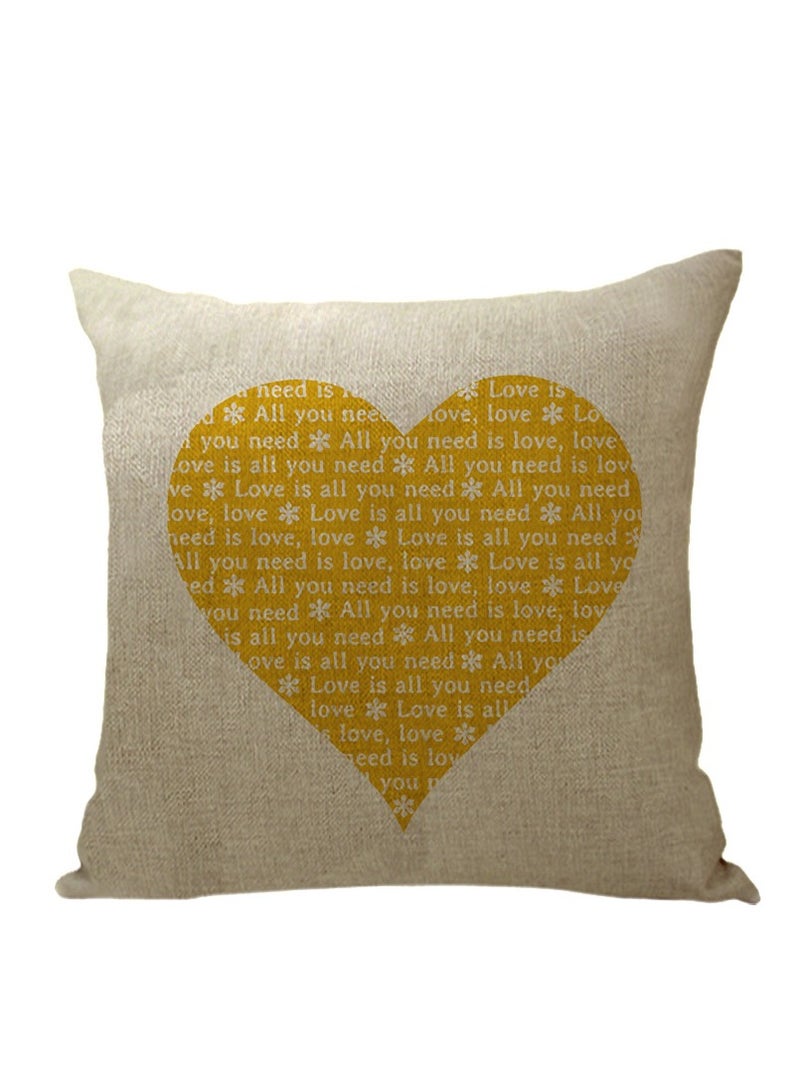 Modern Home Painted Linen Pillow Case Combination Pillow Case Home Decor Design Gift Beige 45x45centimeter  - Image 1