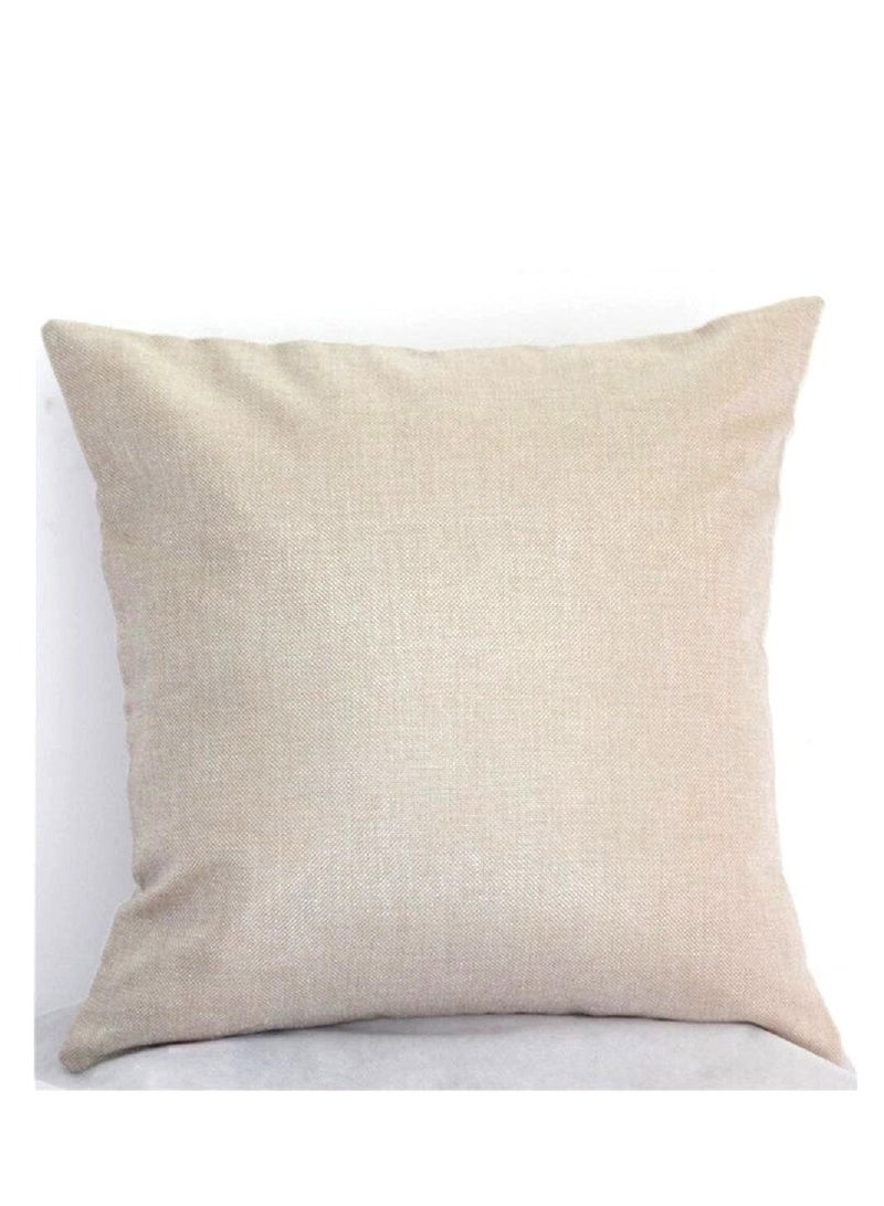 Modern Home Painted Linen Pillow Case Combination Pillow Case Home Decor Design Gift Beige 45x45centimeter  - Image 3