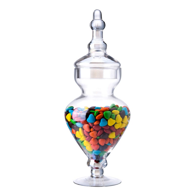 Diamond Star Set of 3 Apothecary Jar Glass Decorative Candy Jars Elegant Storage Candy Buffet Display, Wedding Candy Organizer Canisters (H: 9", 12.5", 14"; 20 FL.OZ, 23 FL.OZ and 28 FL.OZ) - Image 4