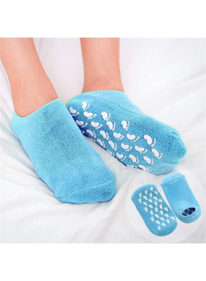 SAMEZONE SAMEZONE Spa Moisturizing Gel Socks For Dry Feet And Ankles Winter Care Spa Gel Socks Helps Repair Cracked Skincare Gel Therapy And Softens Feet Free Size (1 Pair) Multicolor - Image 1
