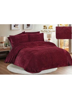ماركة غير محددة طقم مفرش سرير  قطيفة 3قطع حفر ليزر تصميم كوري  - Image 2