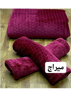 ماركة غير محددة طقم مفرش سرير  قطيفة 3قطع حفر ليزر تصميم كوري  - Image 3