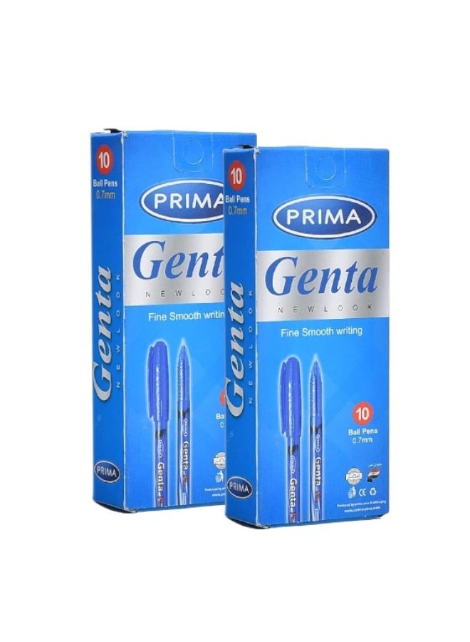 بريما 02 عبوة من قلم حبر جاف جينتا فاين 0.7 مم - أسود - Image 1