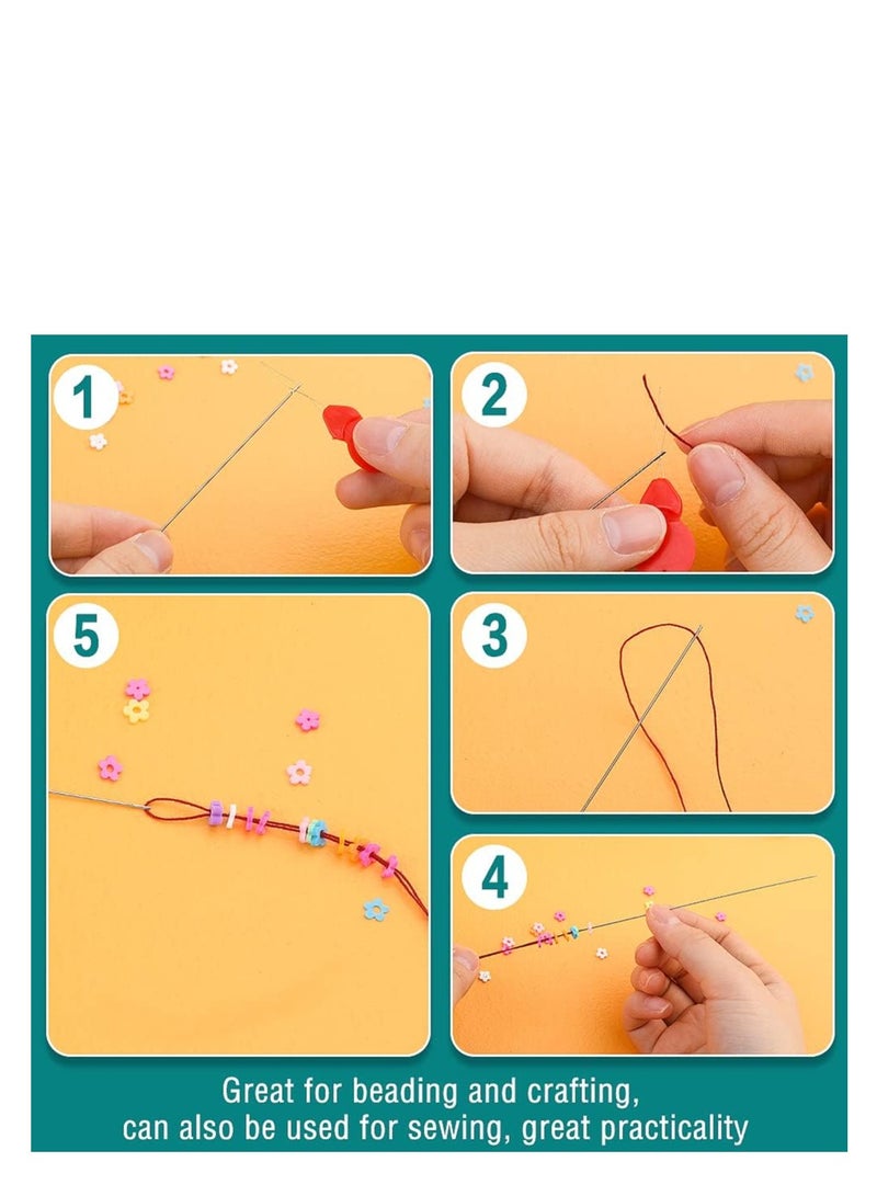 Zikra 28 Pcs Beading Needles Set Include 20 Pcs Long Straight Beading Thread Needles 8 Pcs Big Eye Beading Needles Embroidery Needles with Needle Bottle Thimble Needle Threaders for Jewelry Making - Image 3