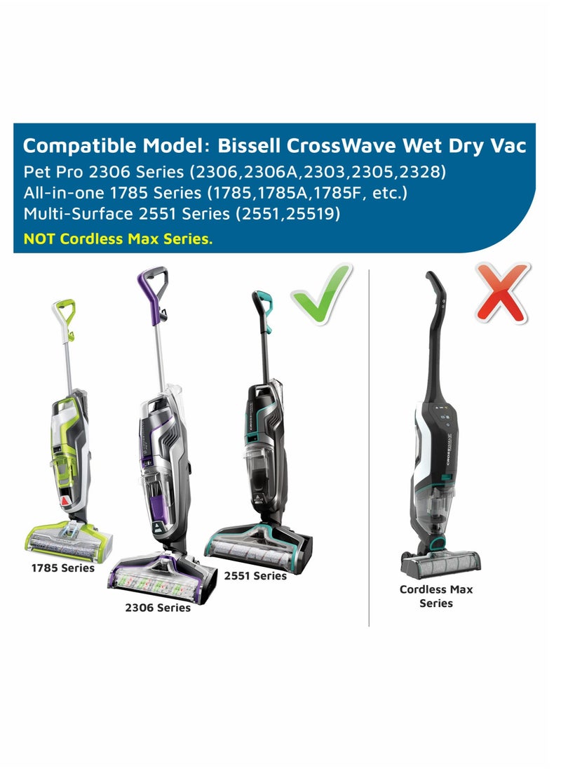 SYOSI - Replacements Part for All in One Wet Dry Vacuum PET PRO and Cordless Accessories (2 Multi-Surface Pet Brush Rolls+2 Filters) - Image 1