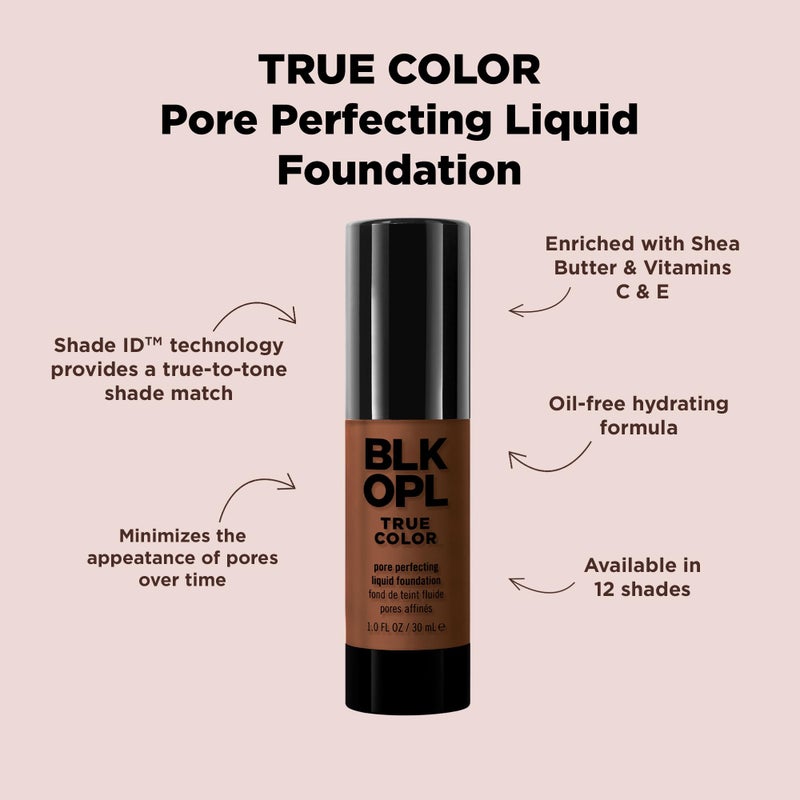 Black Opal BLK/OPL TRUE COLOR Pore Perfecting Liquid Foundation, Hazelnut â€” enriched with Vitamins C & E, paraben-free, fragrance-free, cruelty-free - Image 2