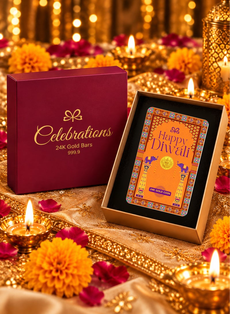 Celebrations Gold - Diwali 1g Coin - 24K 999.9 Pure Gold - 2026 - Image 2