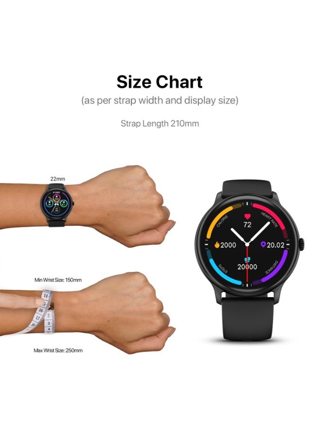 Fire-Boltt Phoenix Round Smart Watch 1.38″ HD Display with Bluetooth Calling, SpO2 & Heart Rate Monitor, 120+ Sports Modes, IP67 Waterproof, Fitness Tracker Smartwatch for Men & Women - Black - Image 3