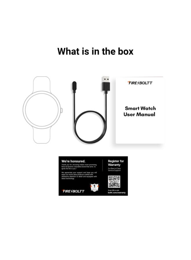 Fire-Boltt Phoenix Round Smart Watch 1.38″ HD Display with Bluetooth Calling, SpO2 & Heart Rate Monitor, 120+ Sports Modes, IP67 Waterproof, Fitness Tracker Smartwatch for Men & Women - Black - Image 4