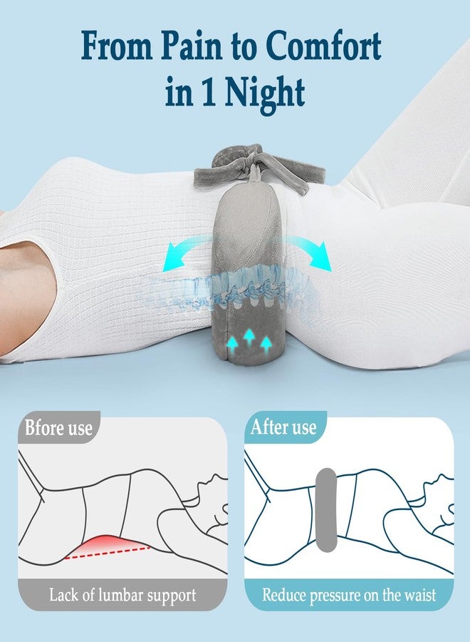 KAVIL Lower Back Support While Sleeping Lumbar Support Pillow for Bed Scoliosis Sciatica Pain Relief Pillow for Recliner Office Chair Lower Lumbar Roll Adjustable Night Sleep Cushion to Back Rest - Image 3