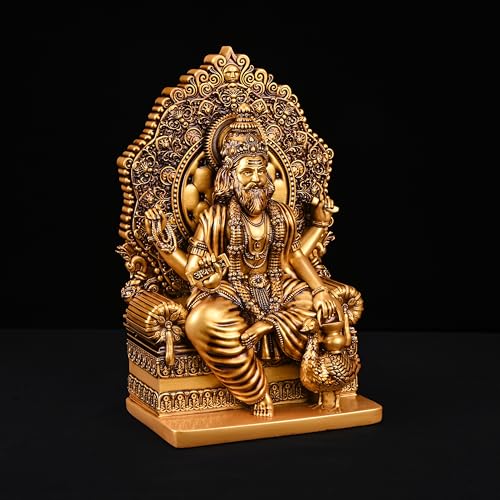 Artarium Lord Vishwakarma Idol for Home Decor & Pooja Room (6 Inch), Resin Vishwakarma Ji Murti Bhagwan Brahma Statue Decorative Showpiece for Temple, Office Desk & Gift - Image 4