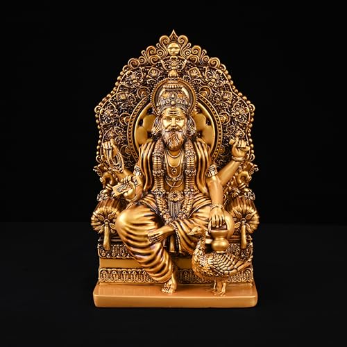 Artarium Lord Vishwakarma Idol for Home Decor & Pooja Room (6 Inch), Resin Vishwakarma Ji Murti Bhagwan Brahma Statue Decorative Showpiece for Temple, Office Desk & Gift - Image 3