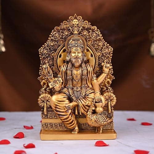 Artarium Lord Vishwakarma Idol for Home Decor & Pooja Room (6 Inch), Resin Vishwakarma Ji Murti Bhagwan Brahma Statue Decorative Showpiece for Temple, Office Desk & Gift - Image 2