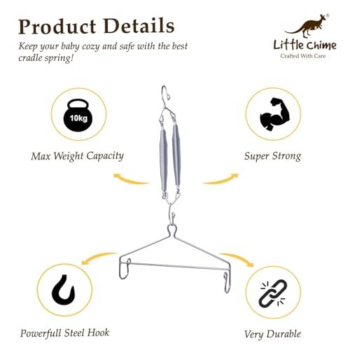 Little Chime Cradle Spring and Hanger Combo (Silver, 10 Kg) - Image 2