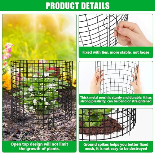 RGJ 5 Pack Plant Protector from Animals, 13x12 inch Wire Plant Cages Mesh Plant Cage Garden Plant Protector, Sturdy Bunny Barricades Chicken Wire Cloche Plant Protectors for Keeping Bunny Animals Out - Image 4