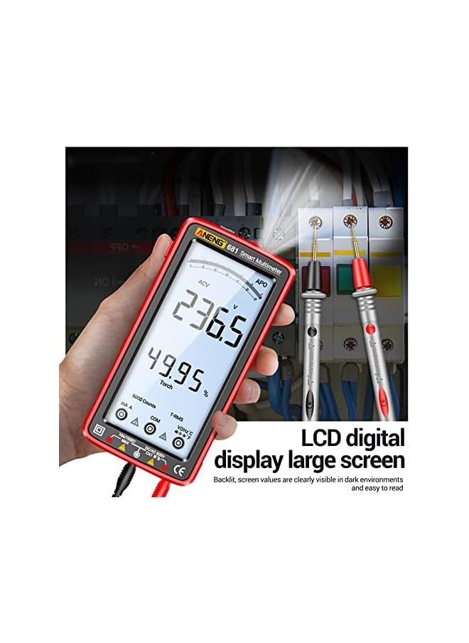 ANENG - ANENG 6000 Counts Digital Multimeter Smart Anti-burn Rechargeable Universal Meter NCV Tester 5-inch Large LCD with Backlit Flashlight for Voltage Current Resistance Capacitance Temperature Measurement - Image 1