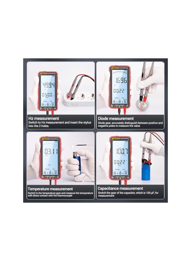 ANENG ANENG 6000 Counts Digital Multimeter Smart Anti-burn Rechargeable Universal Meter NCV Tester 5-inch Large LCD with Backlit Flashlight for Voltage Current Resistance Capacitance Temperature Measurement  - Image 2