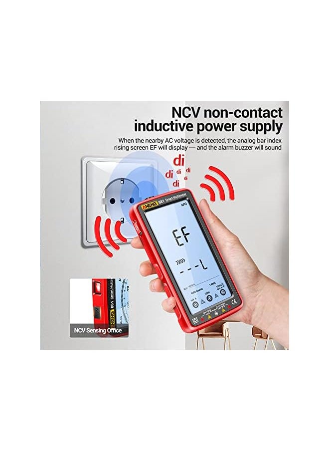 ANENG ANENG 6000 Counts Digital Multimeter Smart Anti-burn Rechargeable Universal Meter NCV Tester 5-inch Large LCD with Backlit Flashlight for Voltage Current Resistance Capacitance Temperature Measurement  - Image 4