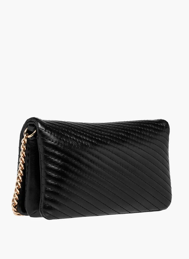Paprika Quilted Crossbody Bag with Chain Strap