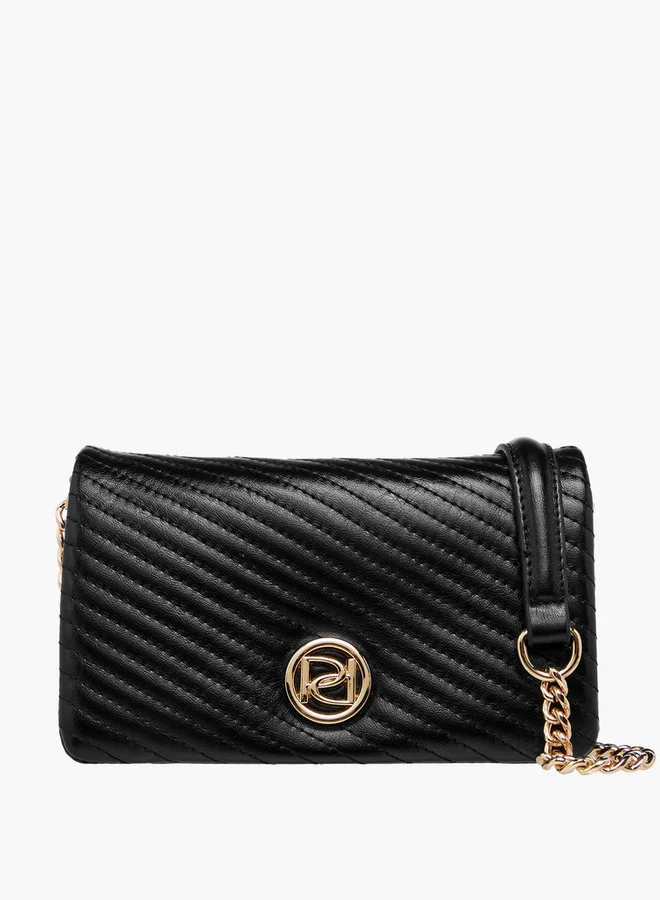 Paprika Quilted Crossbody Bag with Chain Strap