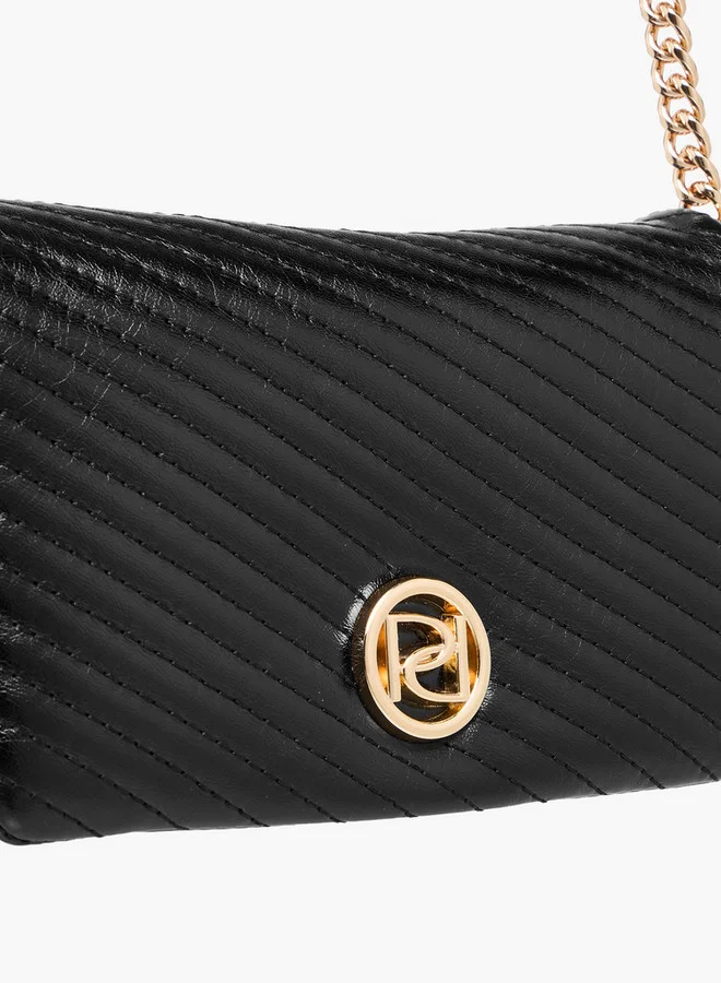 Paprika Quilted Crossbody Bag with Chain Strap