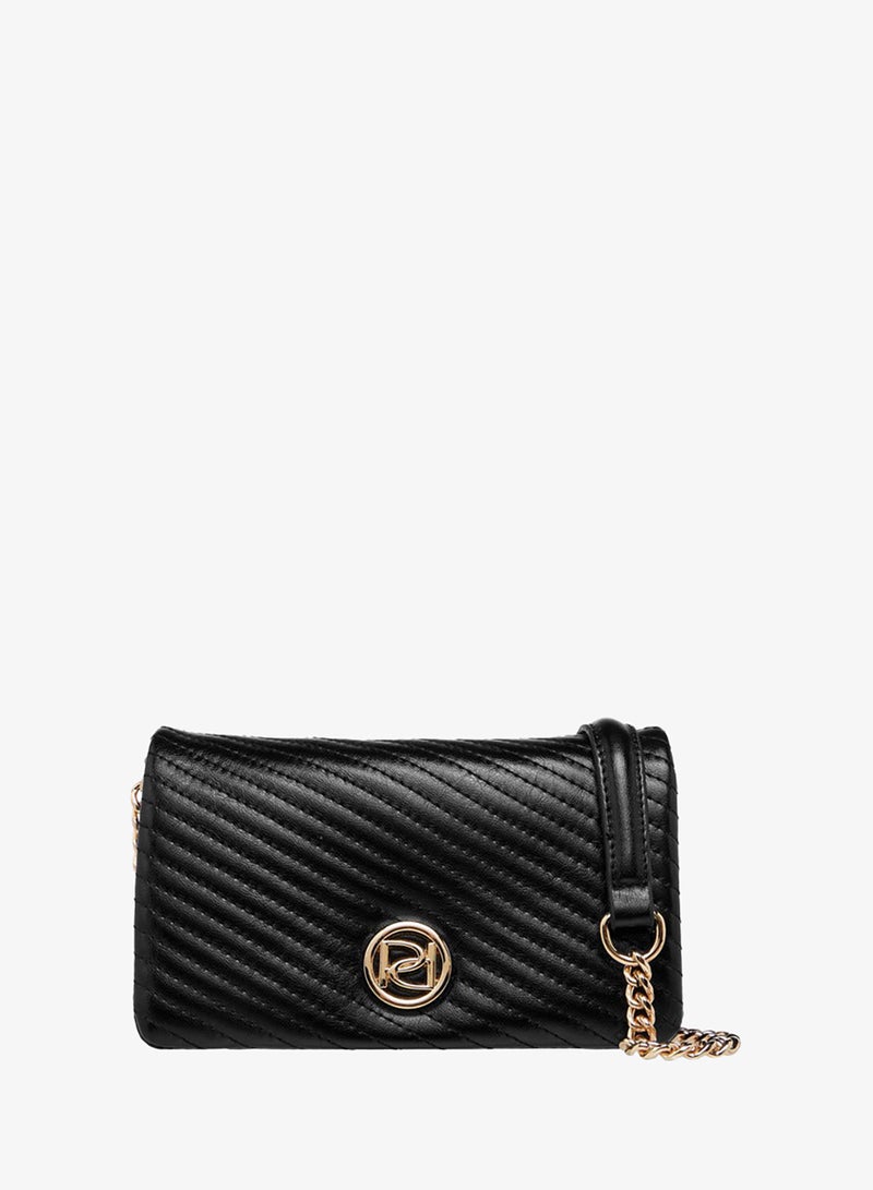Paprika Quilted Crossbody Bag with Chain Strap - Image 1