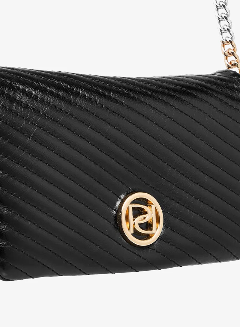 Paprika BLACK Quilted Crossbody Bag with Chain Strap for Women | Best Price UAE