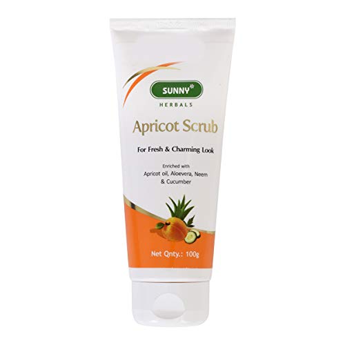 Sunny Herbals Apricot Scrub | For Fresh & Charming Look | Enriched with Apricot Oil, Aloevera, Neem & Cucumber | Exfoliates & Removes Dead Cells | Deeply Cleanses, Unclogs Pores, Removes Impurities & Excess Oil | 100gm - Image 1