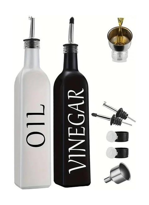 Modern Ceramic Seasoning Set, 4-Piece Kitchen Oil Bottle, Vinegar Dispenser, Salt and Pepper Shakers, Simple Restaurant Style Dining Tableware