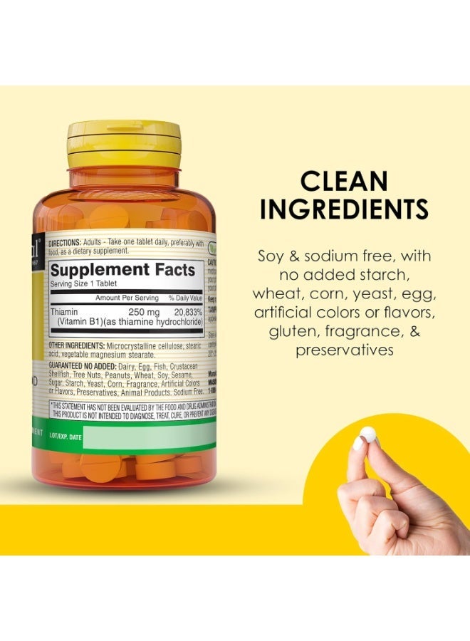 Mason Natural أقراص فيتامين ب-1 ثيامين، 250 ملغ، زجاجة تحتوي على 100 قرص، مكمل غذائي يدعم إنتاج الطاقة والتمثيل الغذائي الصحي، يساعد في تفكيك الدهون والبروتين - Image 2