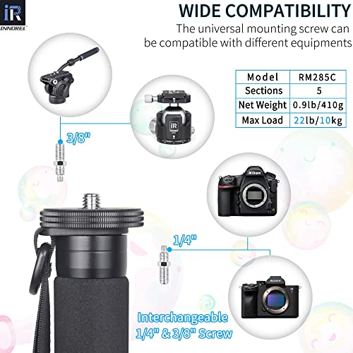 Innorel Carbon Fiber Camera Monopod INNOREL RM285C Professional Portable Compact Lightweight Travel 5-Section Monopod for Canon Nikon Sony DSLR Camera Video Camcorder DV Photography Bracket Load 22lbs/10kg - Image 2