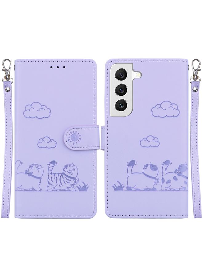 erorex Case For Samsung Galaxy S22+ 5G Cute Cats RFID Leather Phone Case - Image 1