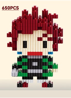 LELE BROTHER 650-Piece Demon Slayer Series Cartoon Bricks Set, Kamado Tanjirou Cartoon Figures Building Brick Toys Set, Mini 3D Block Building, Assembling Building Block Suitable for Boys and Girls Aged 6 and Up  - Image 3
